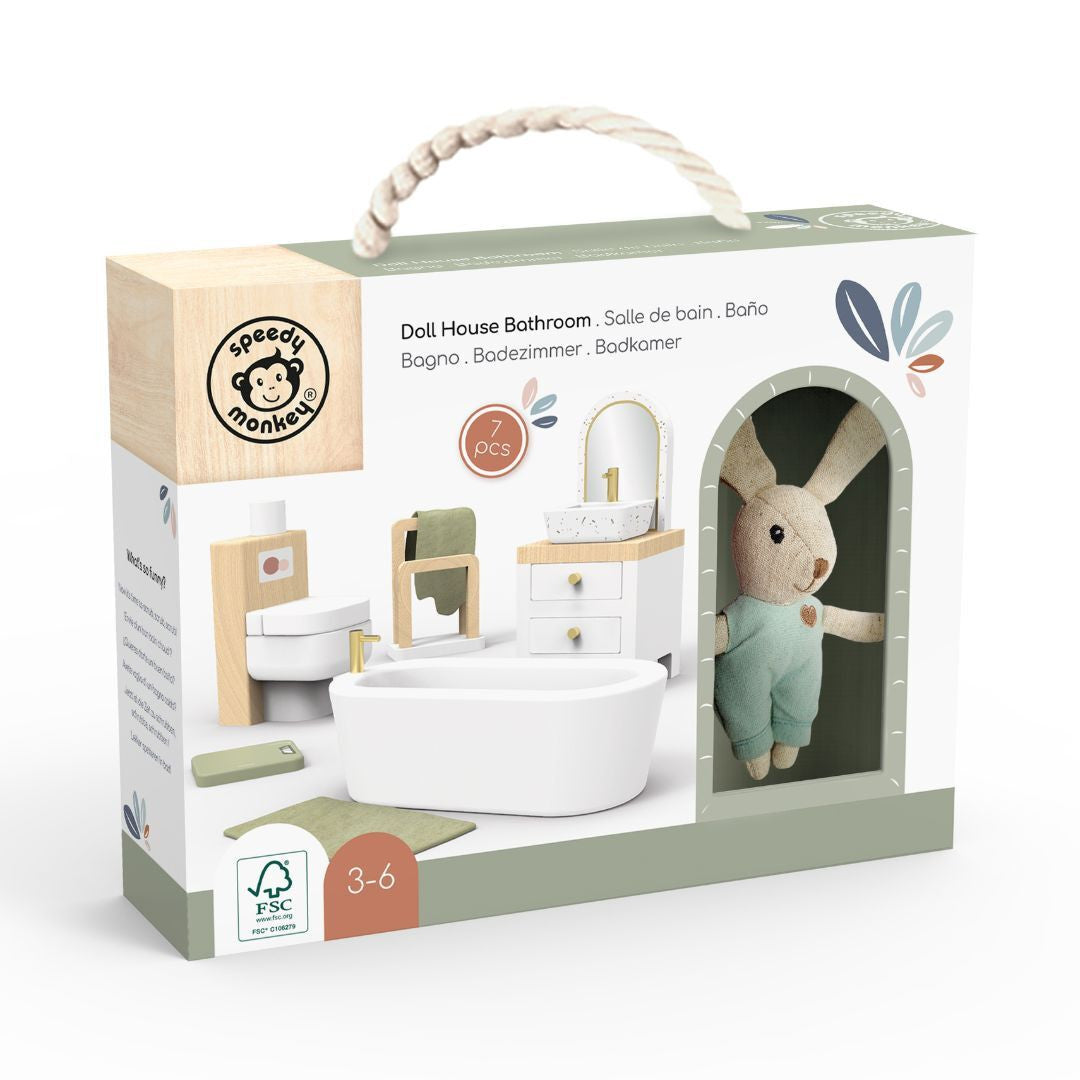 Speedy Monkey - Doll House Bathroom with Little Boy Bunny