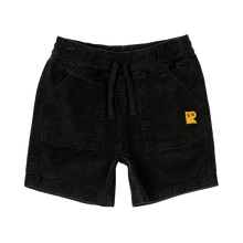 Black Washed Cord Shorts