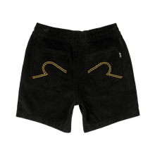 Black Washed Cord Shorts