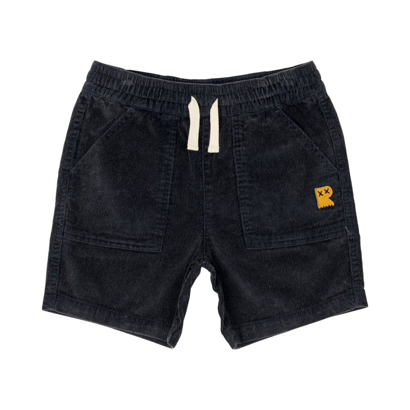 Navy Washed Cord Shorts
