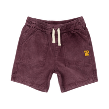 Red Washed Cord Shorts