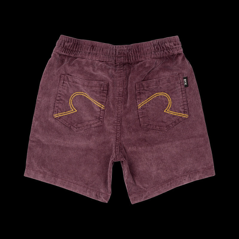 Red Washed Cord Shorts
