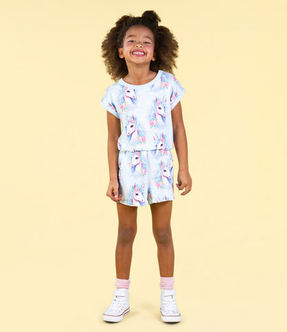 Rock Your Baby - Blue Unicorn Romper