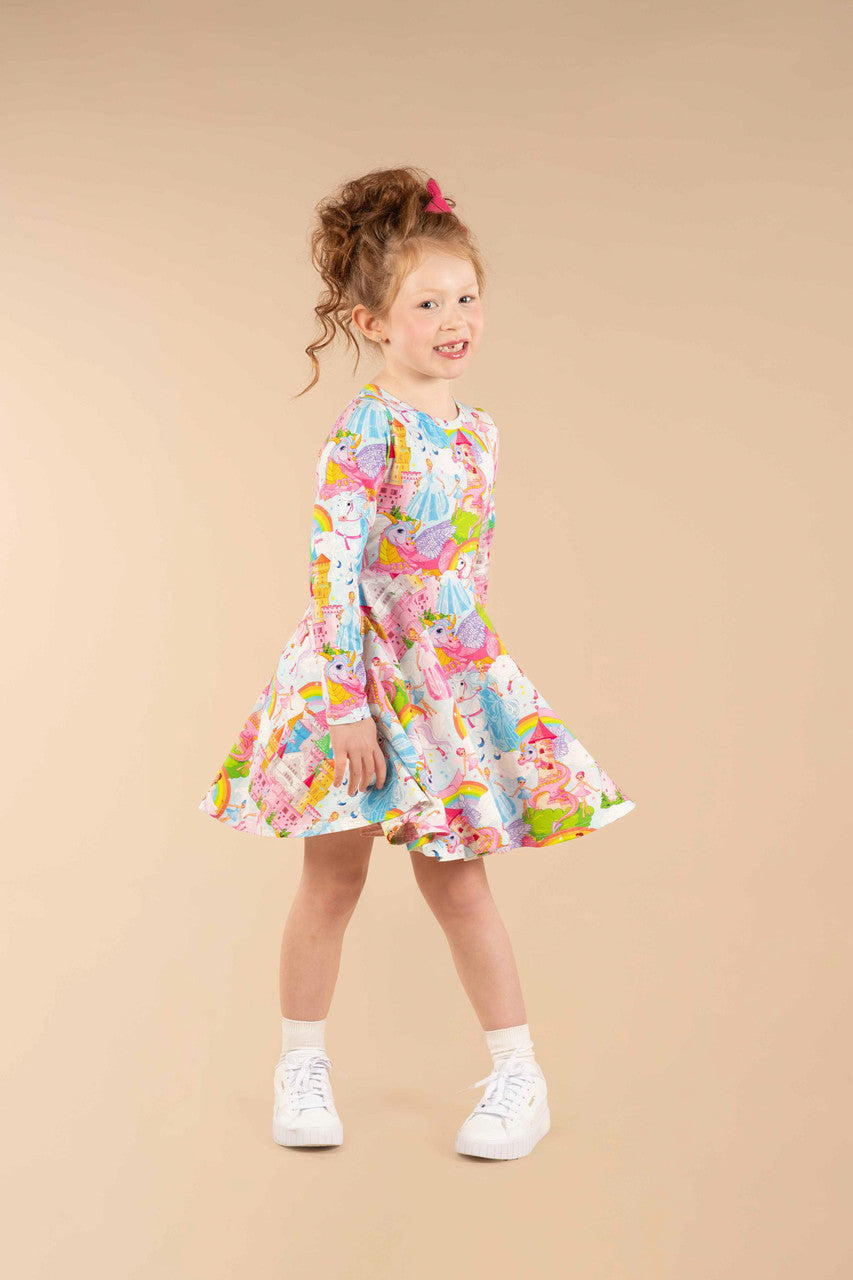 Rock Your Baby - Castles In the Air Long Sleeve Waisted Dress