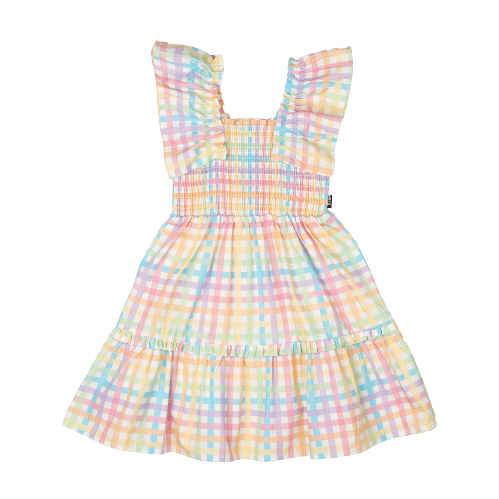 Rock Your Baby - Rainbow Plaid Dress (sizes 2-7)