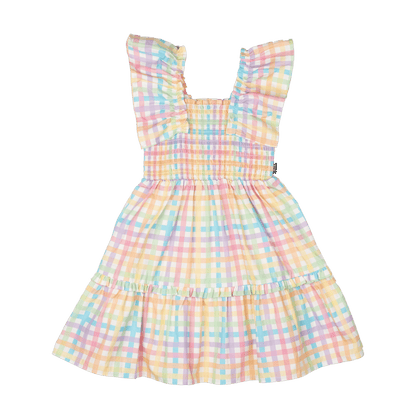 Rock Your Baby - Rainbow Plaid Dress (sizes 2-7)