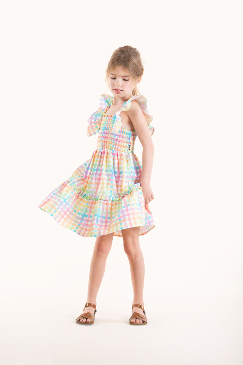 Rock Your Baby - Rainbow Plaid Dress (sizes 2-7)