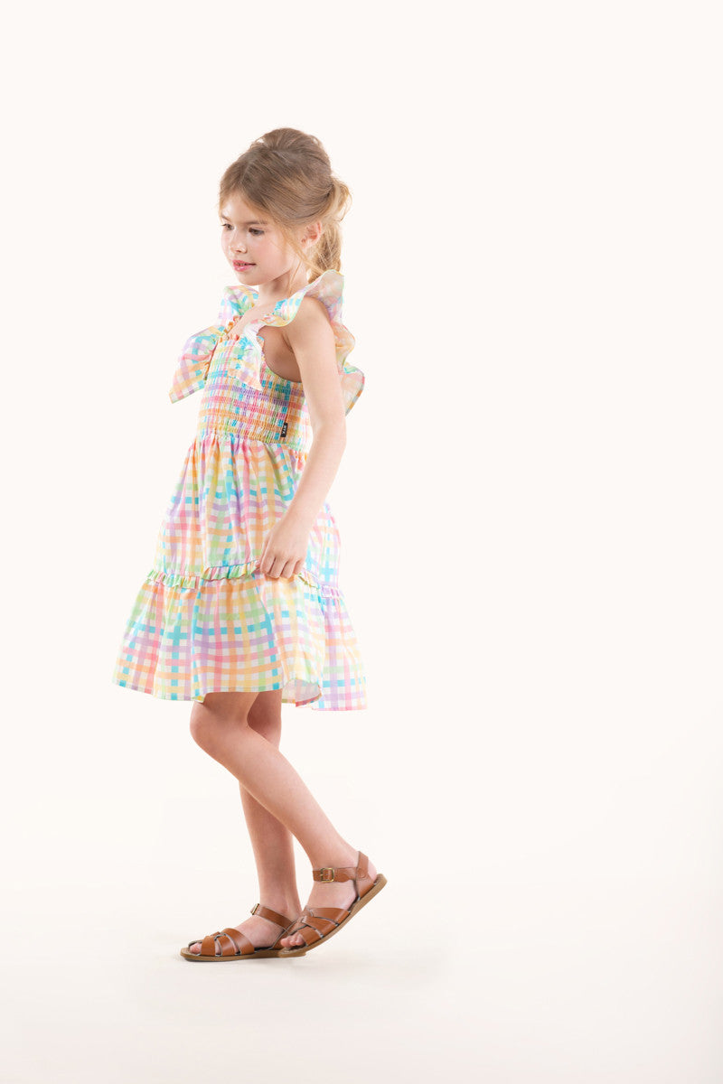 Rock Your Baby - Rainbow Plaid Dress (sizes 2-7)