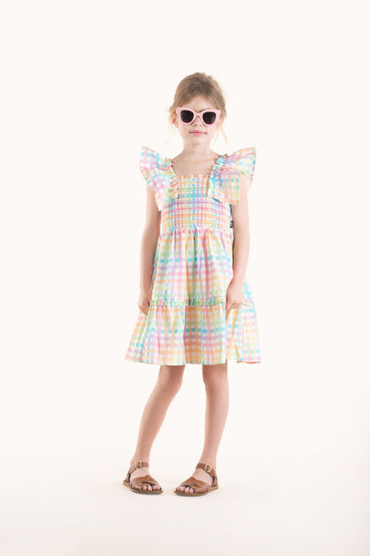 Rock Your Baby - Rainbow Plaid Dress (sizes 2-7)