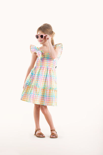Rock Your Baby - Rainbow Plaid Dress (sizes 2-7)