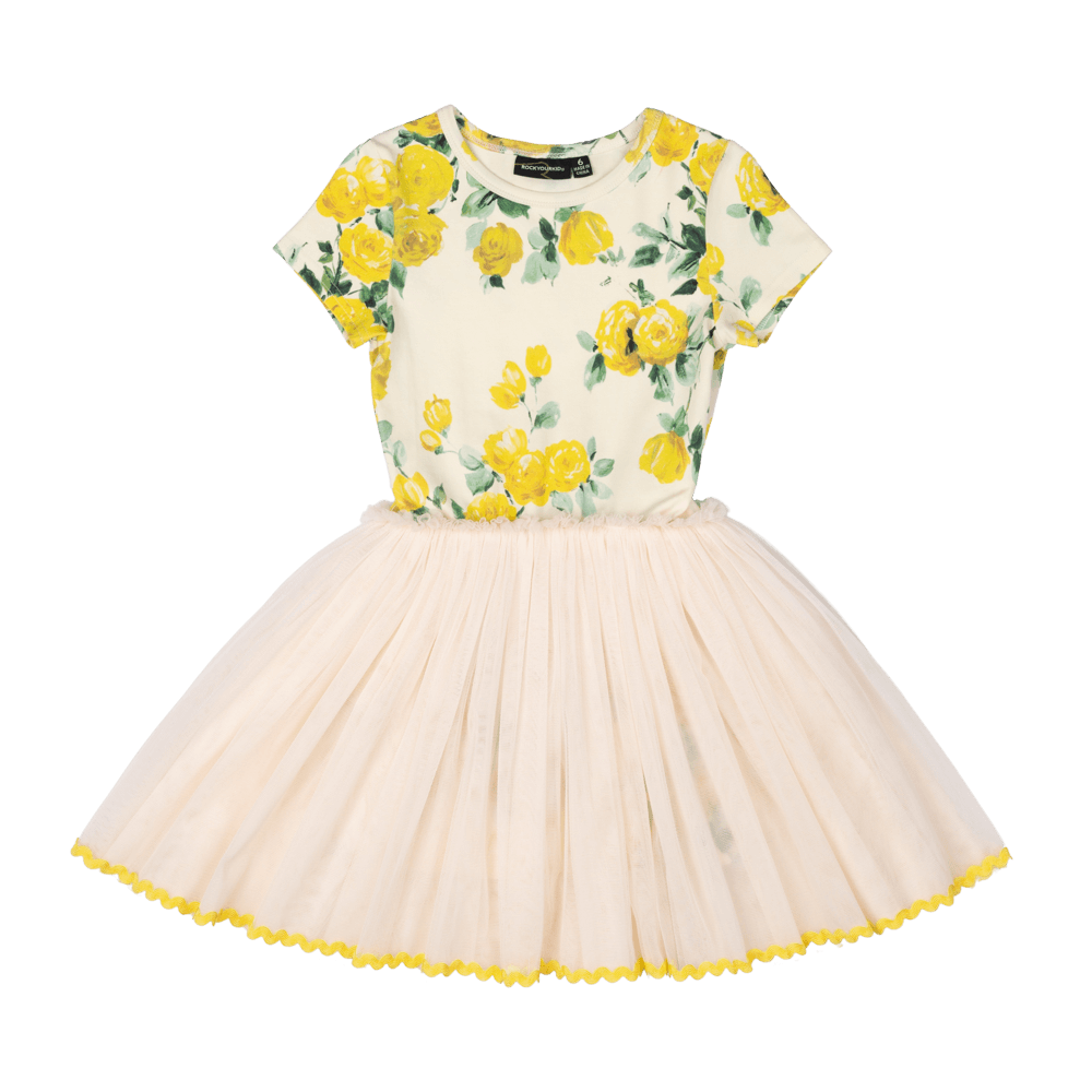 Rock Your Baby - Yellow Roses Circus Dress (size 2-7)