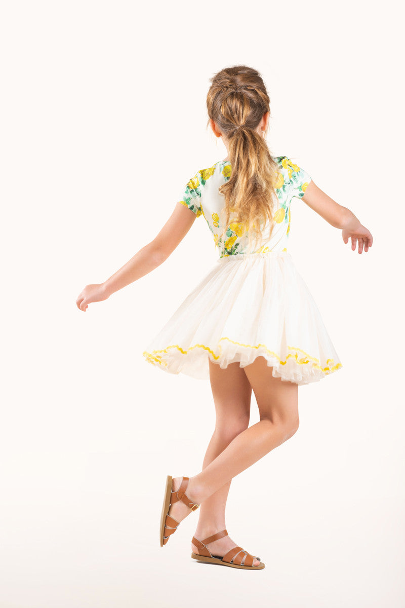 Rock Your Baby - Yellow Roses Circus Dress (size 2-7)