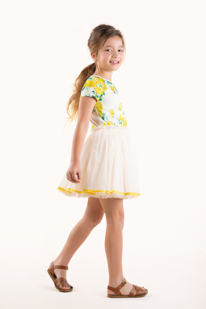 Rock Your Baby - Yellow Roses Circus Dress (size 2-7)