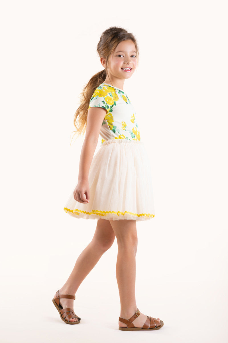 Rock Your Baby - Yellow Roses Circus Dress (size 8-12)