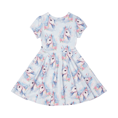 Rock Your Baby - Blue Unicorn Waisted Dress