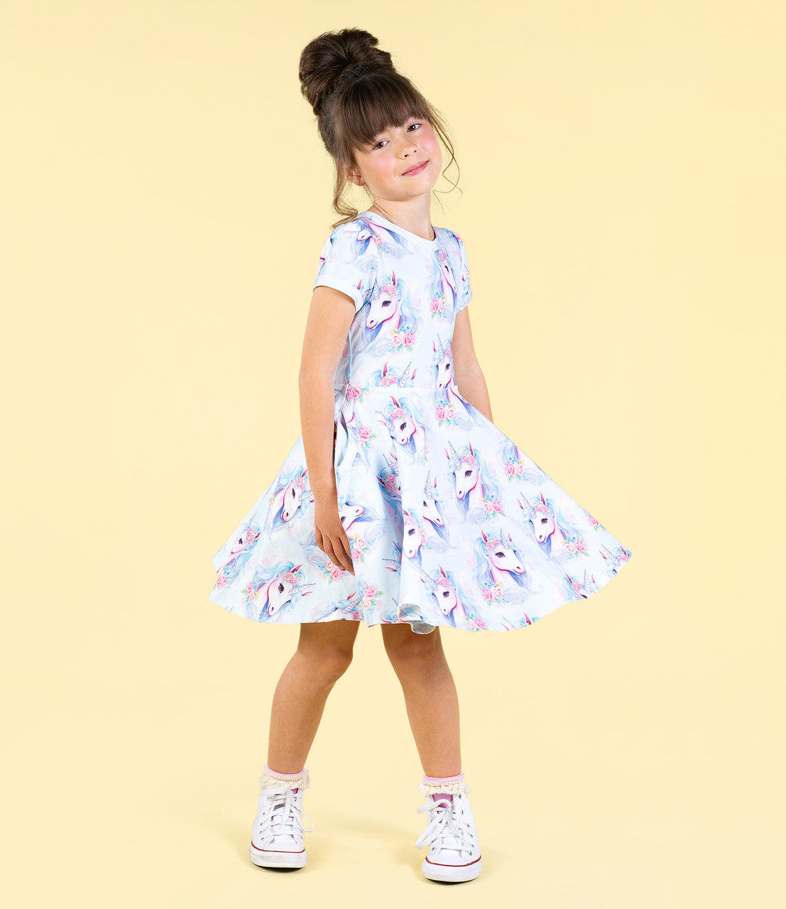 Rock Your Baby - Blue Unicorn Waisted Dress
