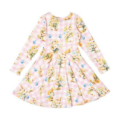 Rock Your Baby - Bunny Bouquet Waisted Dress (sizes 2-7)
