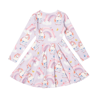 Rock Your Baby - Dreamscapes Long Sleeve Waisted Dress (sizes 2-7)