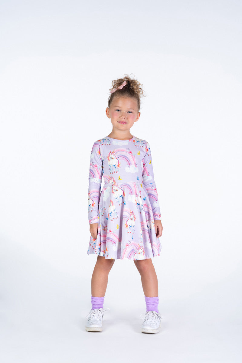 Rock Your Baby - Dreamscapes Long Sleeve Waisted Dress (sizes 2-7)