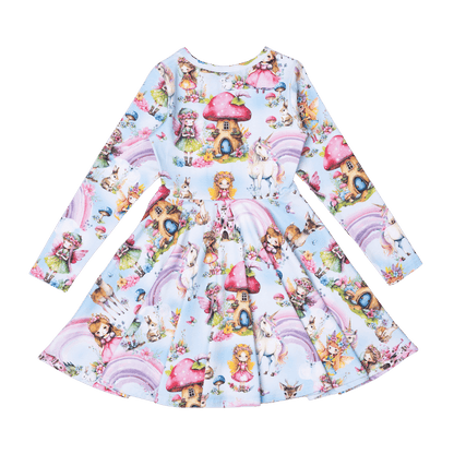 Rock Your Baby - Fairy Time Long Sleeve Waisted Dress (sizes 2-7)