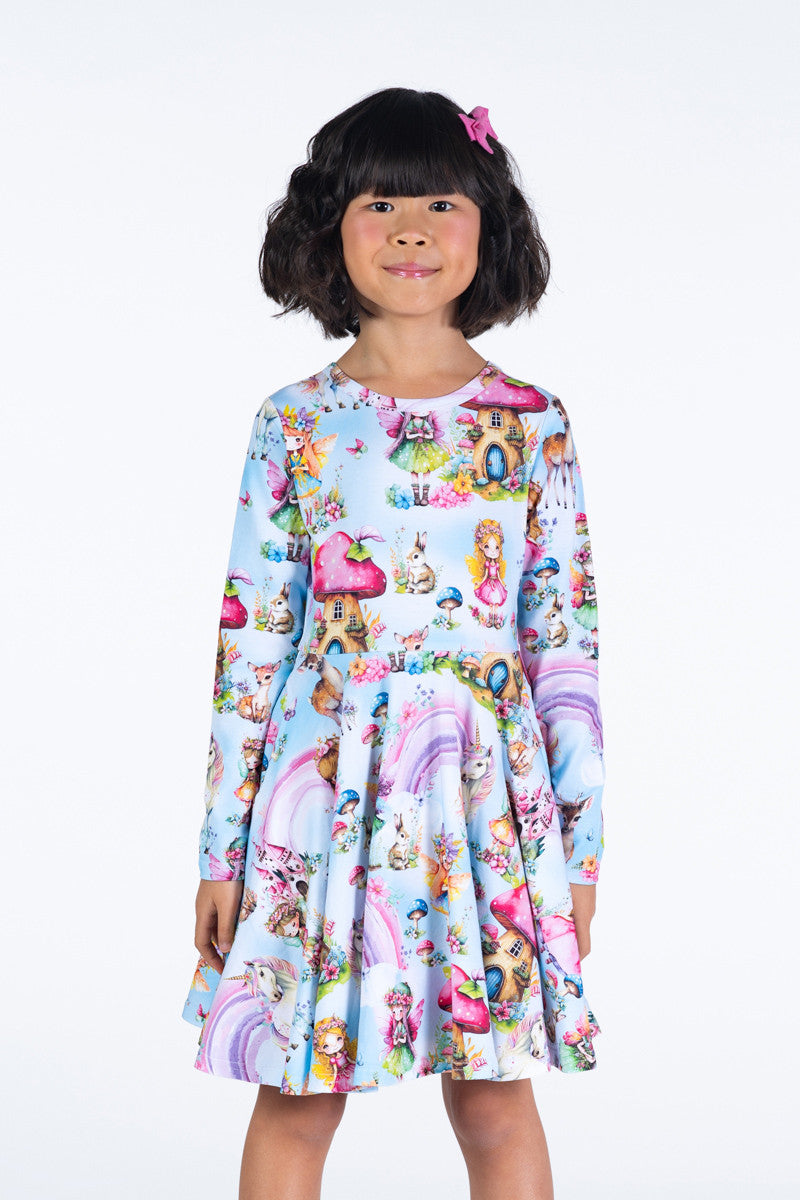 Rock Your Baby - Fairy Time Long Sleeve Waisted Dress (sizes 2-7)