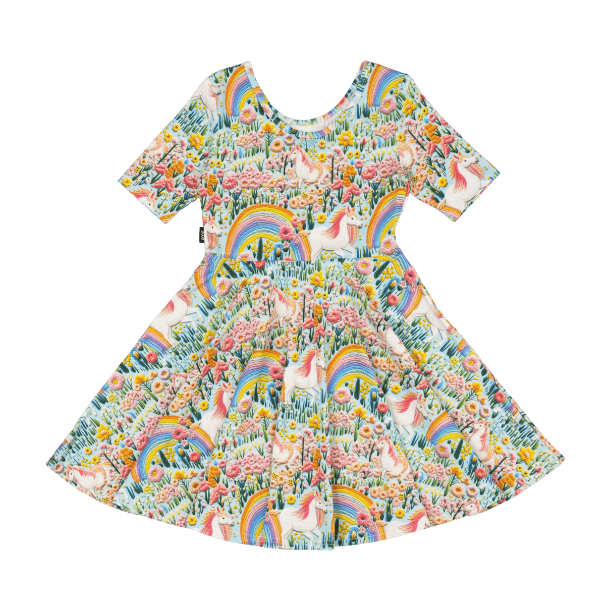 Rock Your Baby - Embroidered Unicorns Mabel Dress