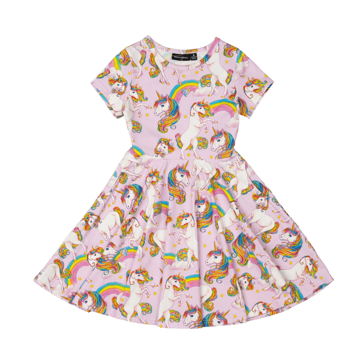 Rock Your Baby - Unicorn Rainbow Waisted Dress