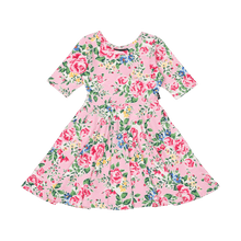 Rock Your Baby - Pink Garden Mabel Waisted Dress (sizes 8-12)