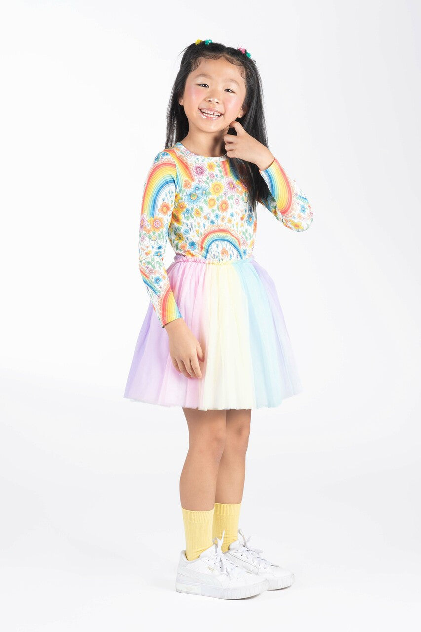 Rock Your Baby - Rainbows and Flowers Circus Dress (sizes 8-10)