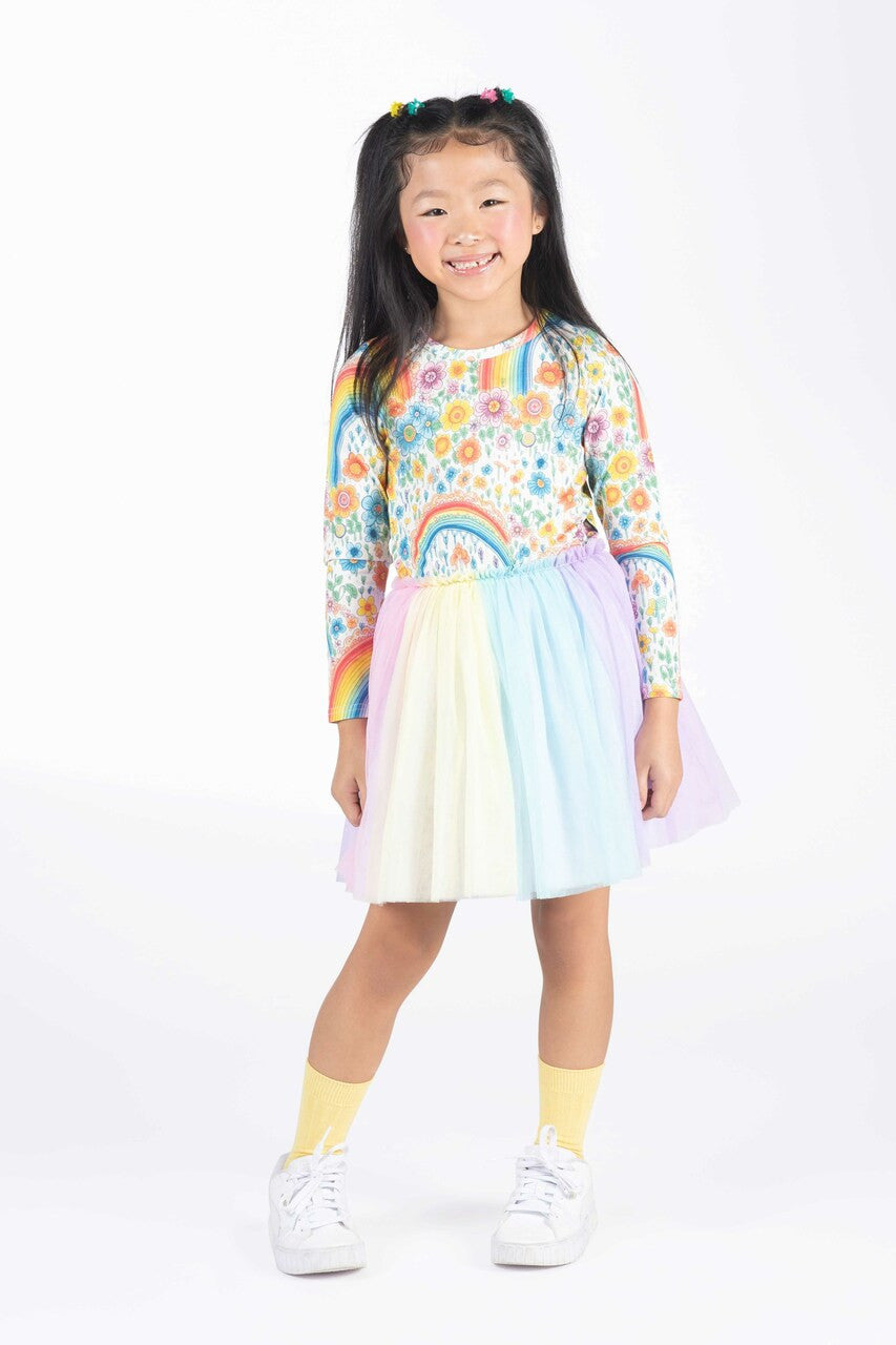 Rock Your Baby - Rainbows and Flowers Circus Dress (sizes 8-10)