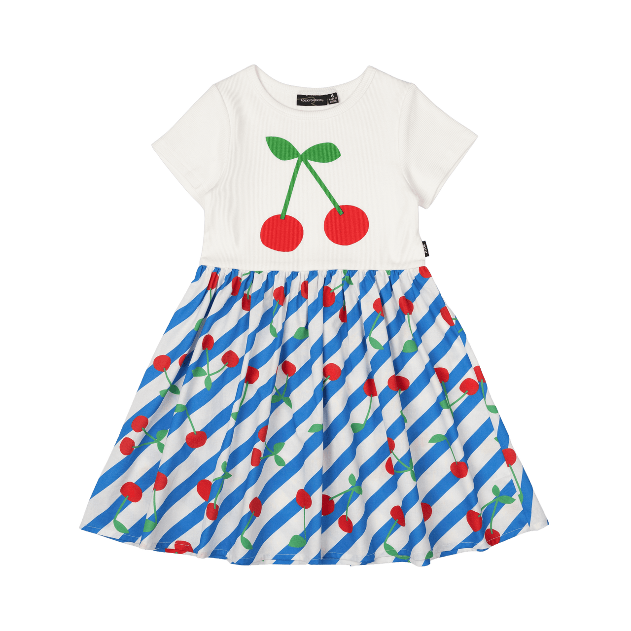 Rock Your Baby - Cherry Stripes T-Shirt Dress