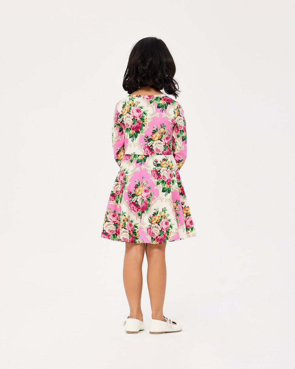 Rock Your Baby - Rosette Long Sleeve Waisted Dress