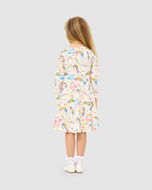 Rock Your Baby - Unicorn Flags Long Sleeve Waisted Dress