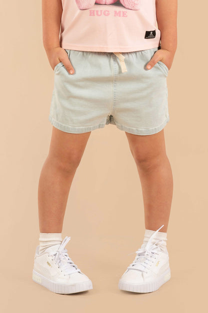 Rock Your Baby - Light Blue Chambray Shorts