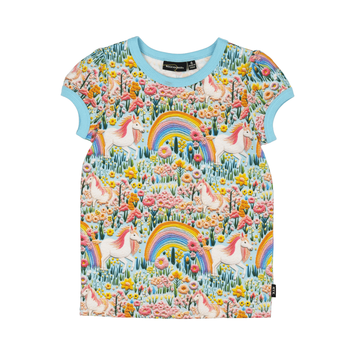 Rock Your Baby - Embroidered Unicorn Short Sleeve T-Shirt
