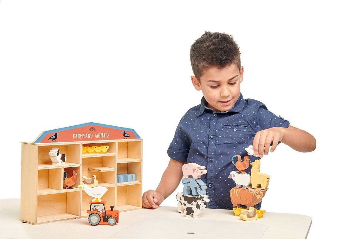 Tender Leaf Toys - Farmyard Animals with Display Shelf