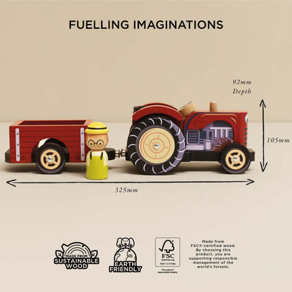 Le Toy Van - Farmyard Tractor & Trailer with Farmer