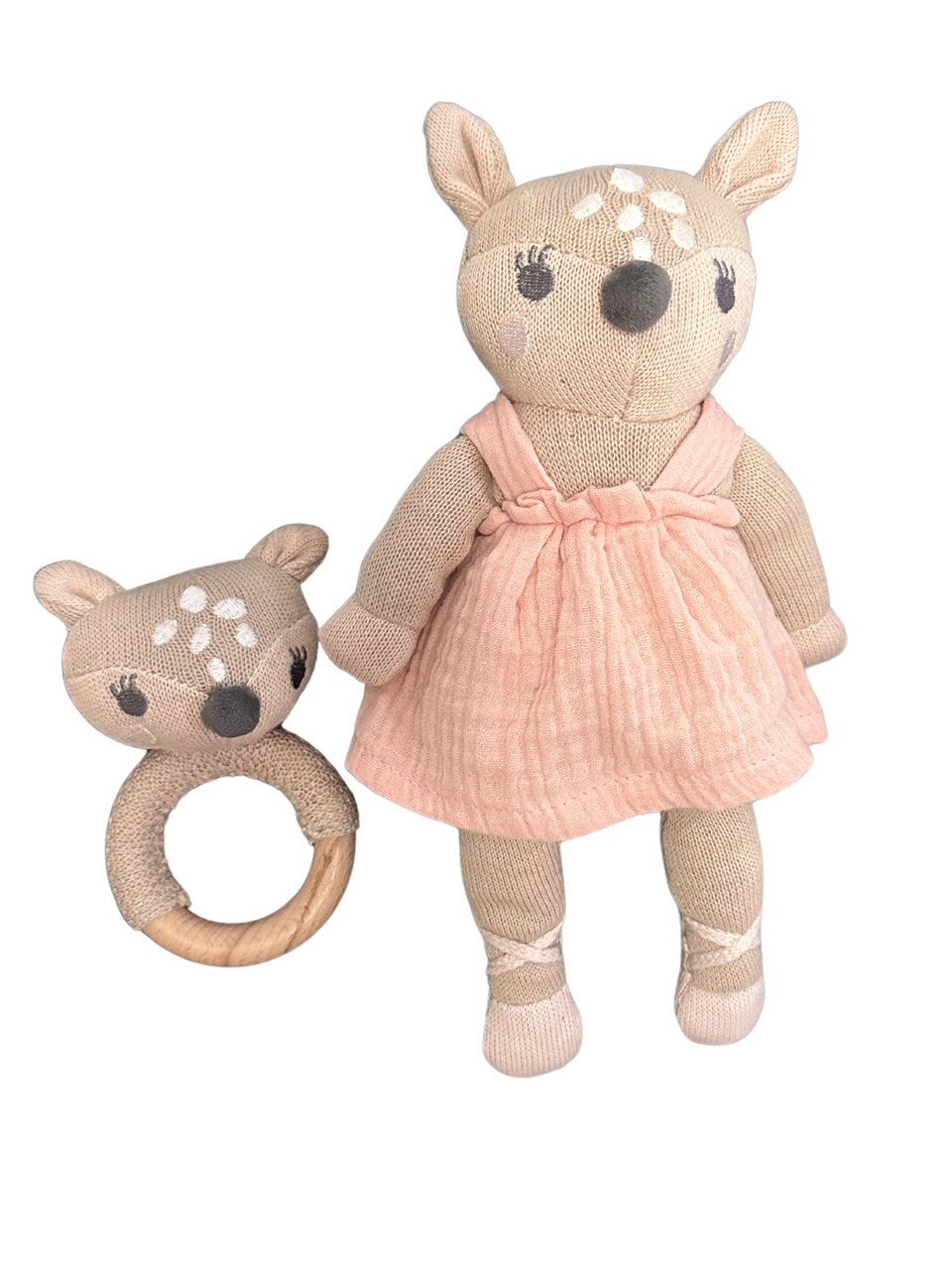 Kaiser Style - Dottie the Deer Plush Toy + Rattle Set