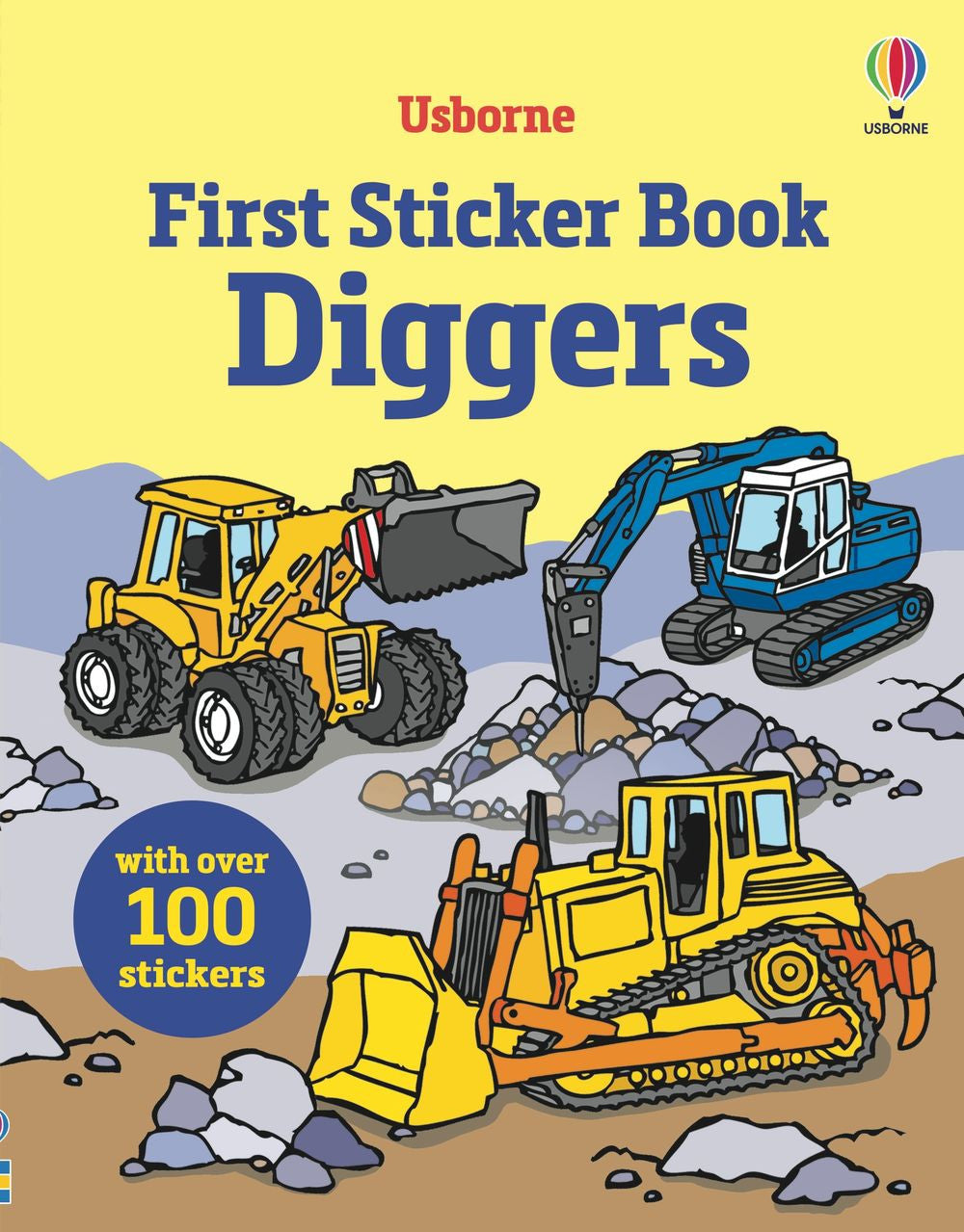 Usborne First Sticker Book Diggers with construction vehicles, excavators and over 100 stickers