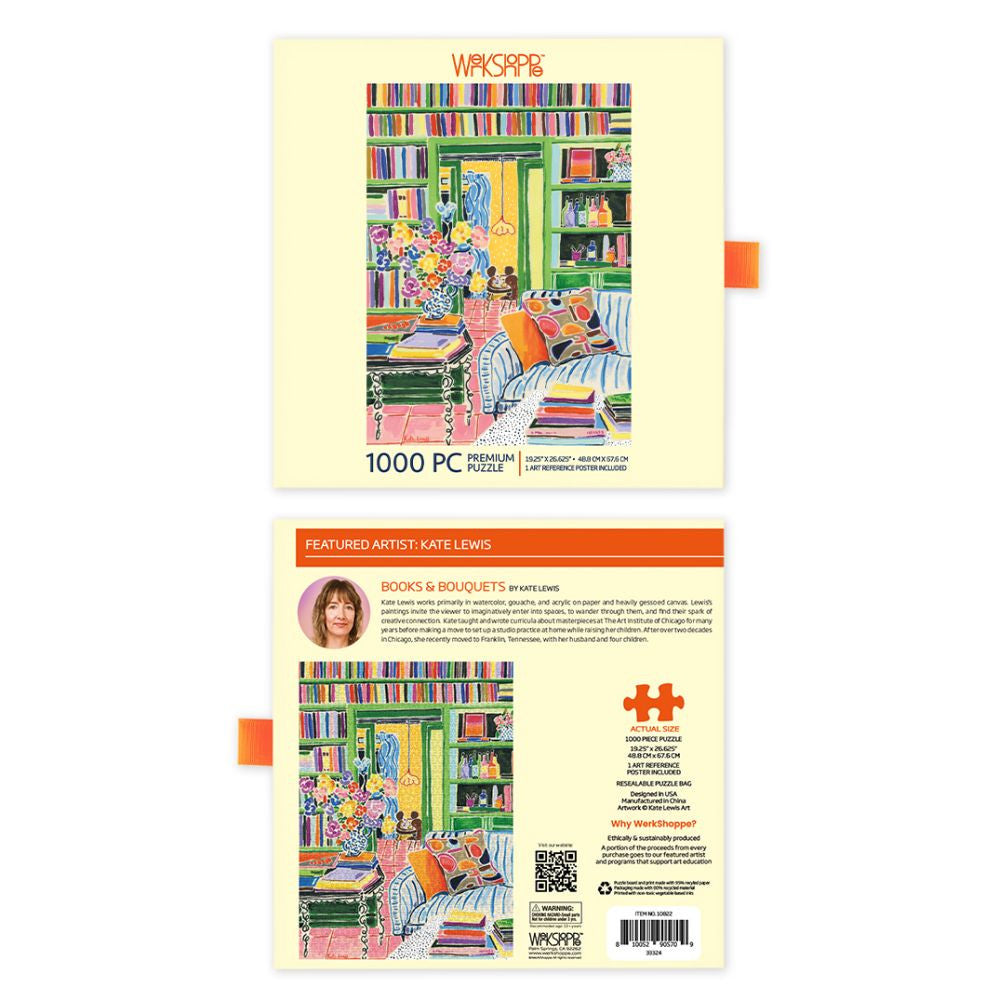 WerkShoppe 1000pc – Books & Bouquet Puzzle