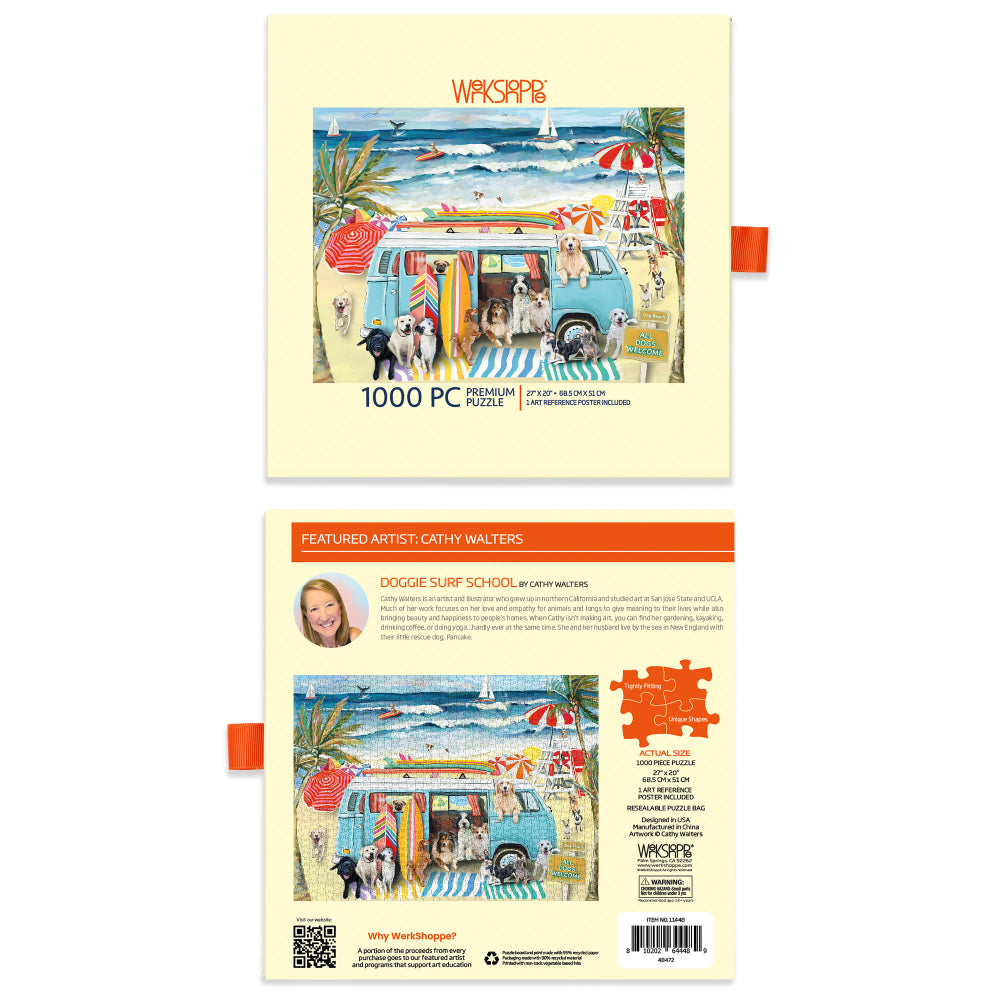 WerkShoppe 1000pc – Doggie Surf School Puzzle