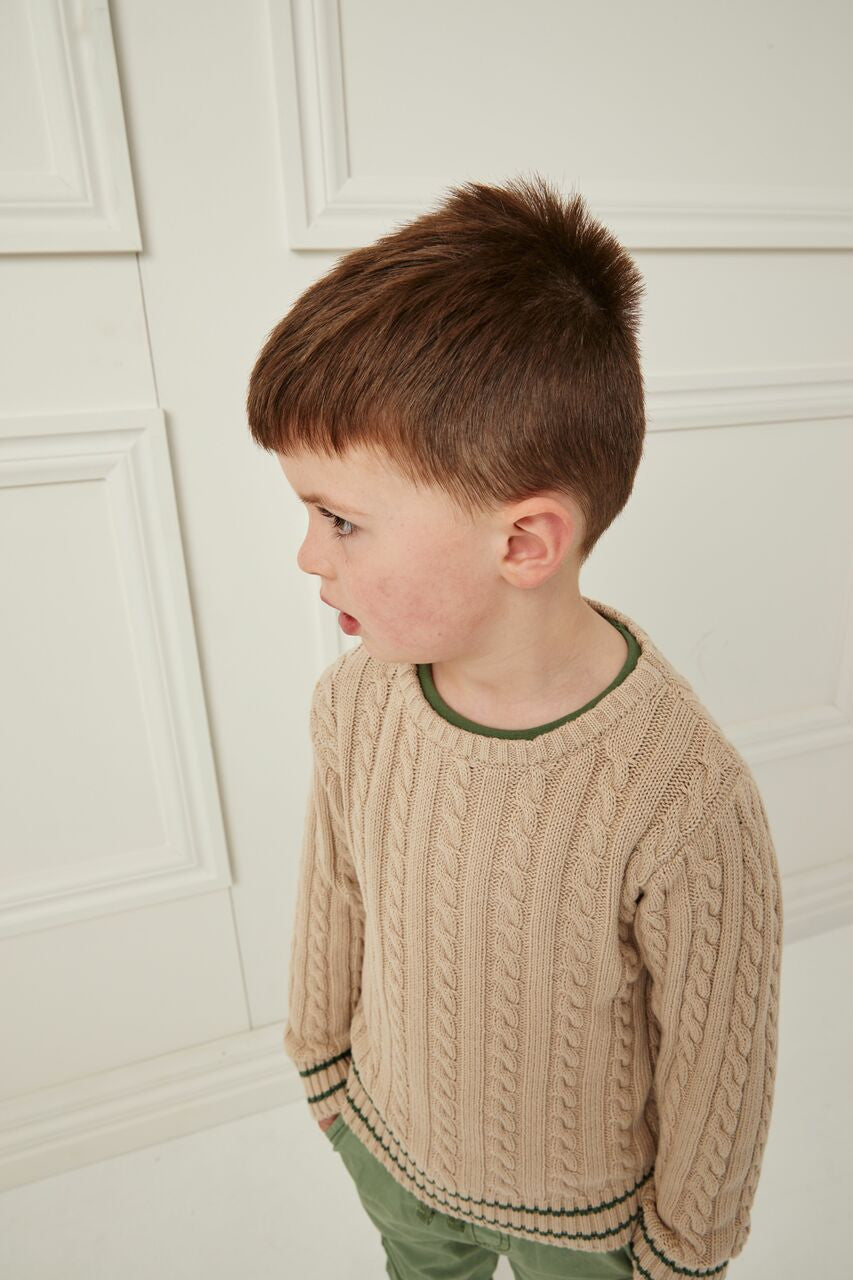 Milky - True Natural Cable Knit Jumper (sizes 2-7)