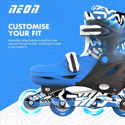 Yvolution Neon Combo Skates Kaleidoscope 2-in-1 adjustable inline and quad roller skates with LED light-up wheels