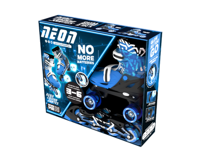 Yvolution Neon Combo Skates Kaleidoscope 2-in-1 adjustable inline and quad roller skates with LED light-up wheels