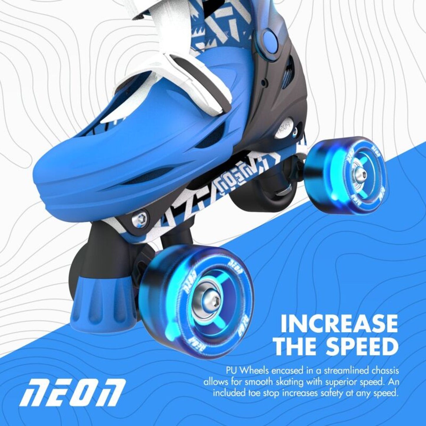 Yvolution Neon Combo Skates Kaleidoscope 2-in-1 adjustable inline and quad roller skates with LED light-up wheels