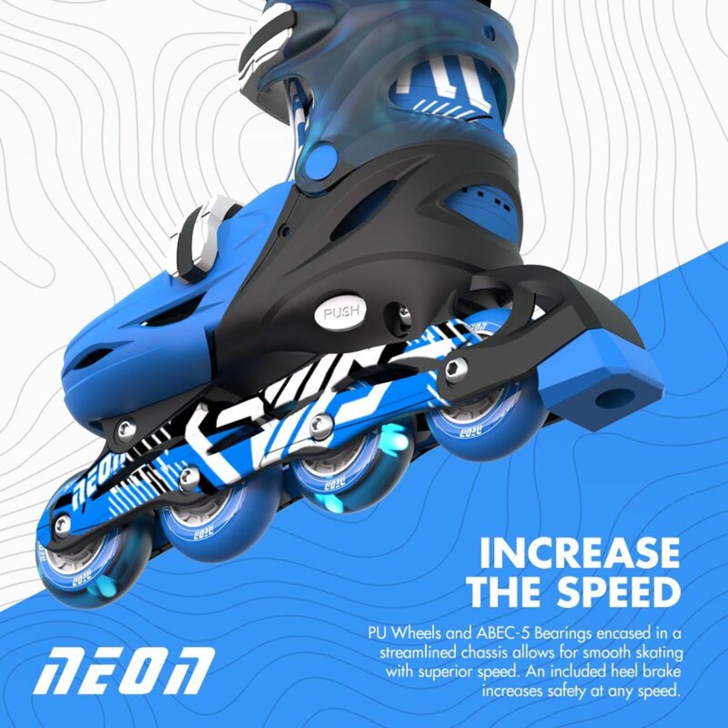 Yvolution Neon Combo Skates Kaleidoscope 2-in-1 adjustable inline and quad roller skates with LED light-up wheels
