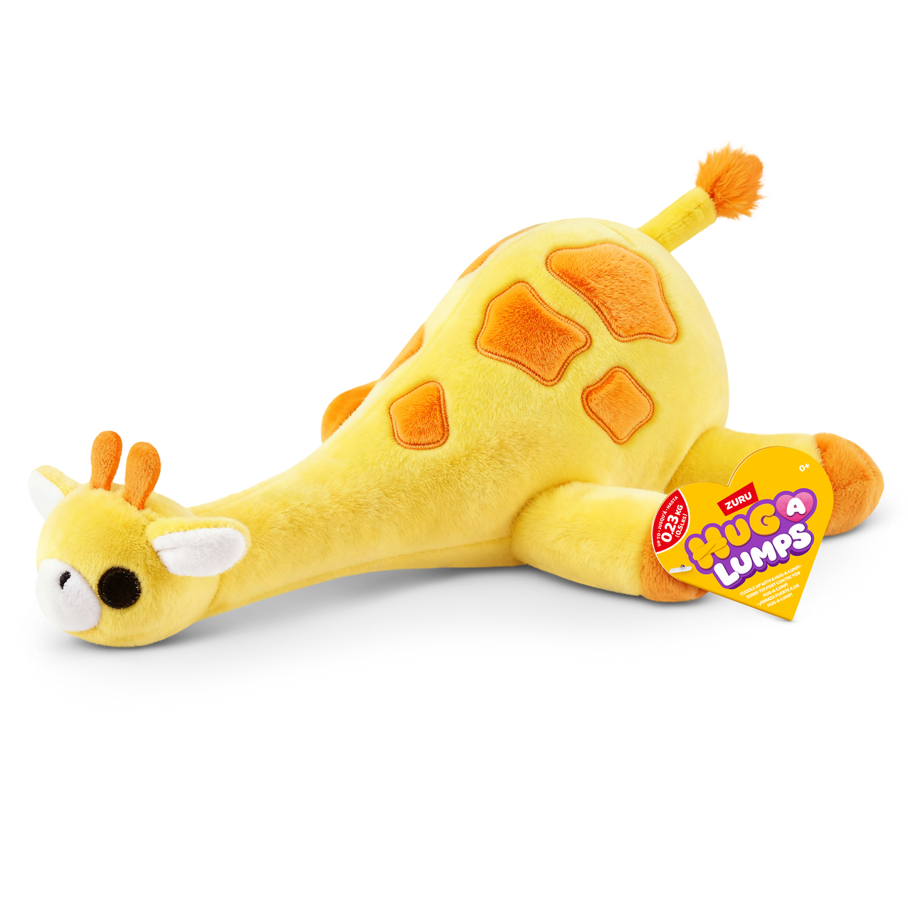 ZURU Hug-a-Lumps Gigi the Giraffe weighted fluffy plush toy in yellow and orange, baby 0.23kg soft sensory plush for babies and kids aged 0+