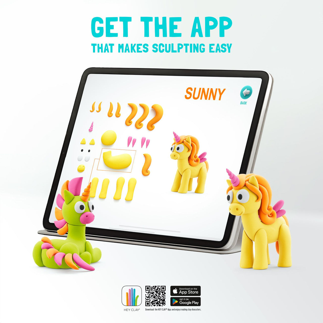 Hey Clay - Rainbow Unicorns Set