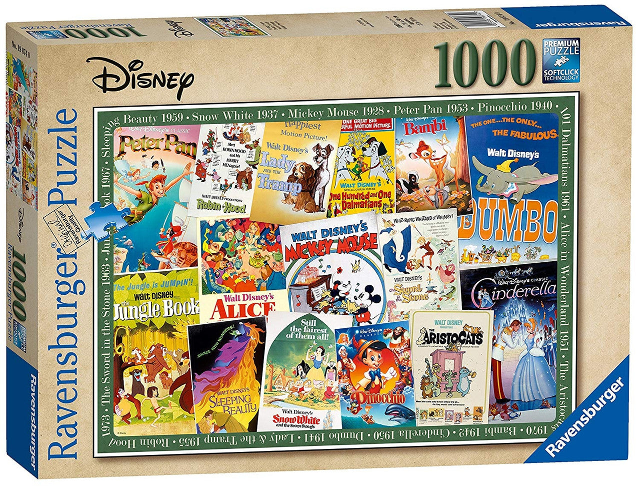 Ravensburger 1000pc - Disney Vintage Movie Posters Puzzle