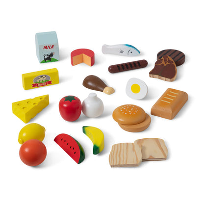 Melissa & Doug - Food Groups - Wooden Play Food 21 pieces
